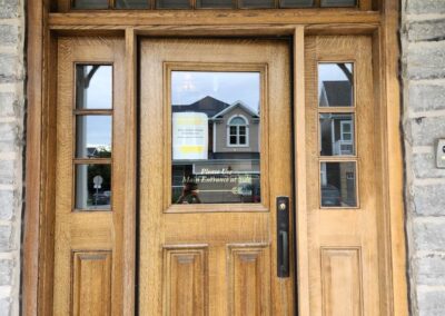 Back entrance wood refinishing - Before